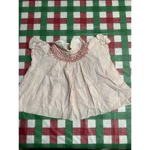 Vtg‎ Polly Flinders Hand Smocked Dress Baby 12 mos